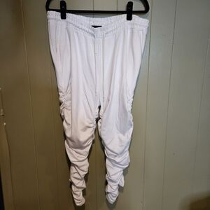 LOVE LOVE LOVE Ruched Joggers, Size 2X, White